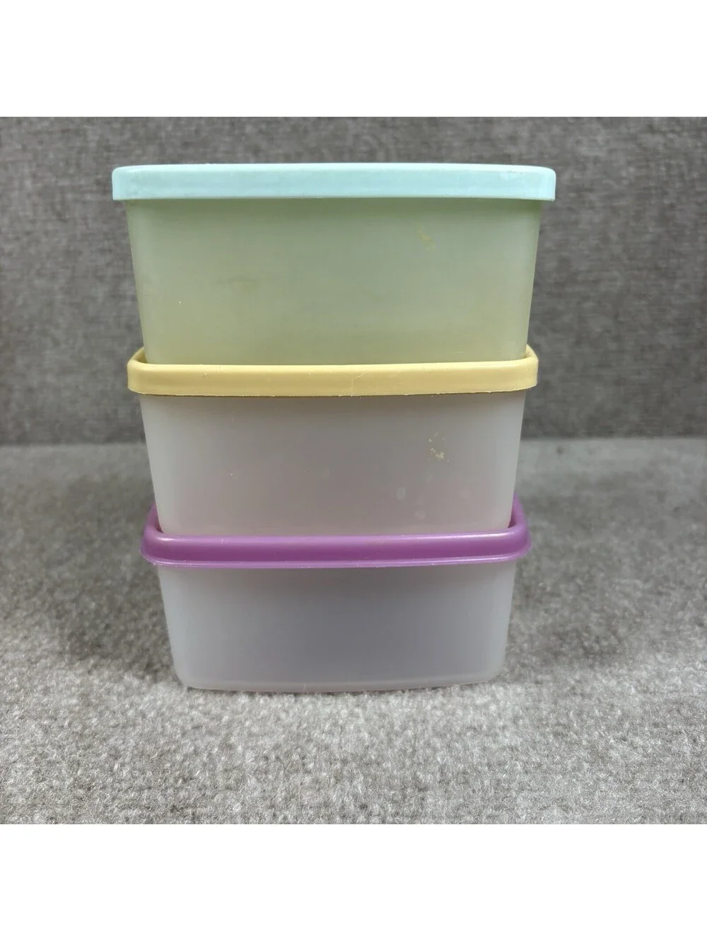 Lot of 3 Vtg Tupperware Pastel Freezer Containers with Lids 311 Storage Organize